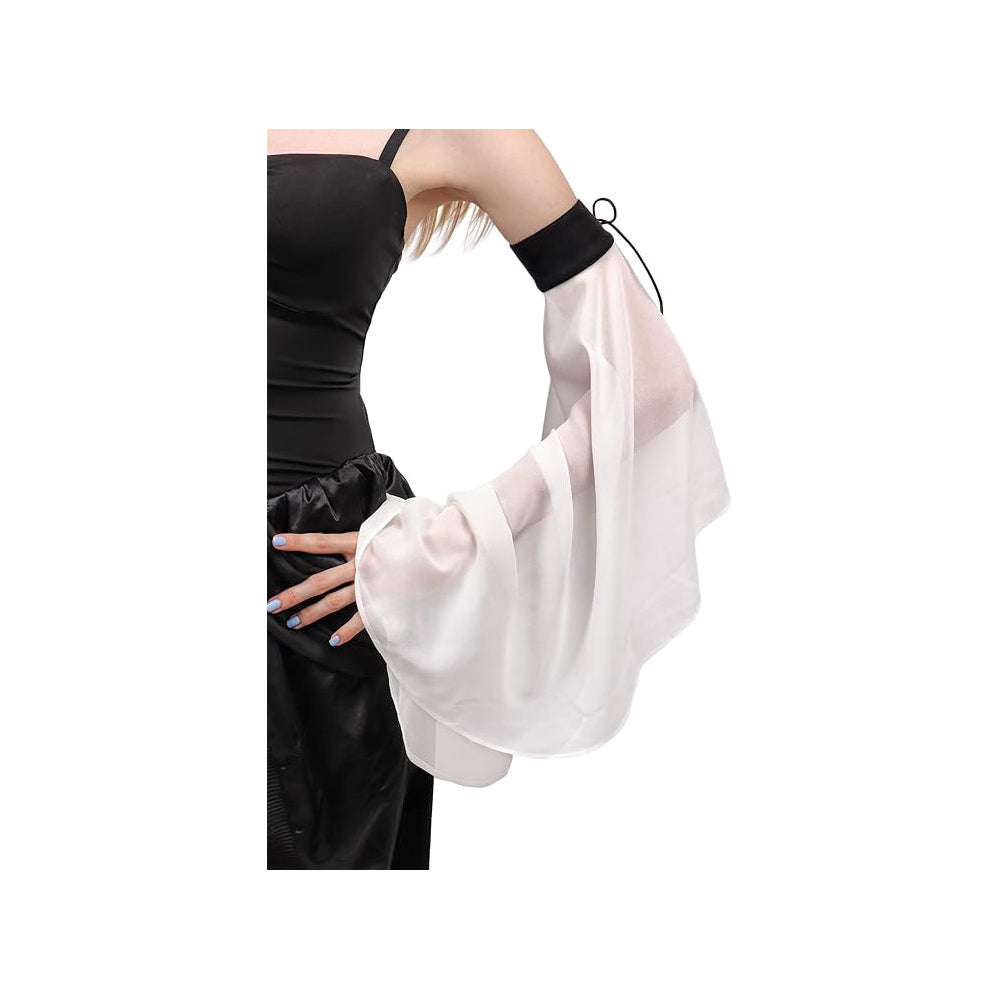 Women's Victorian Long Tulle Gloves Opera Pageant Gloves Chiffon Tulle Detachable Sleeves