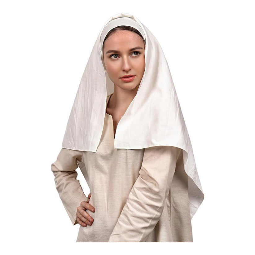 Medieval Women White Headscarf