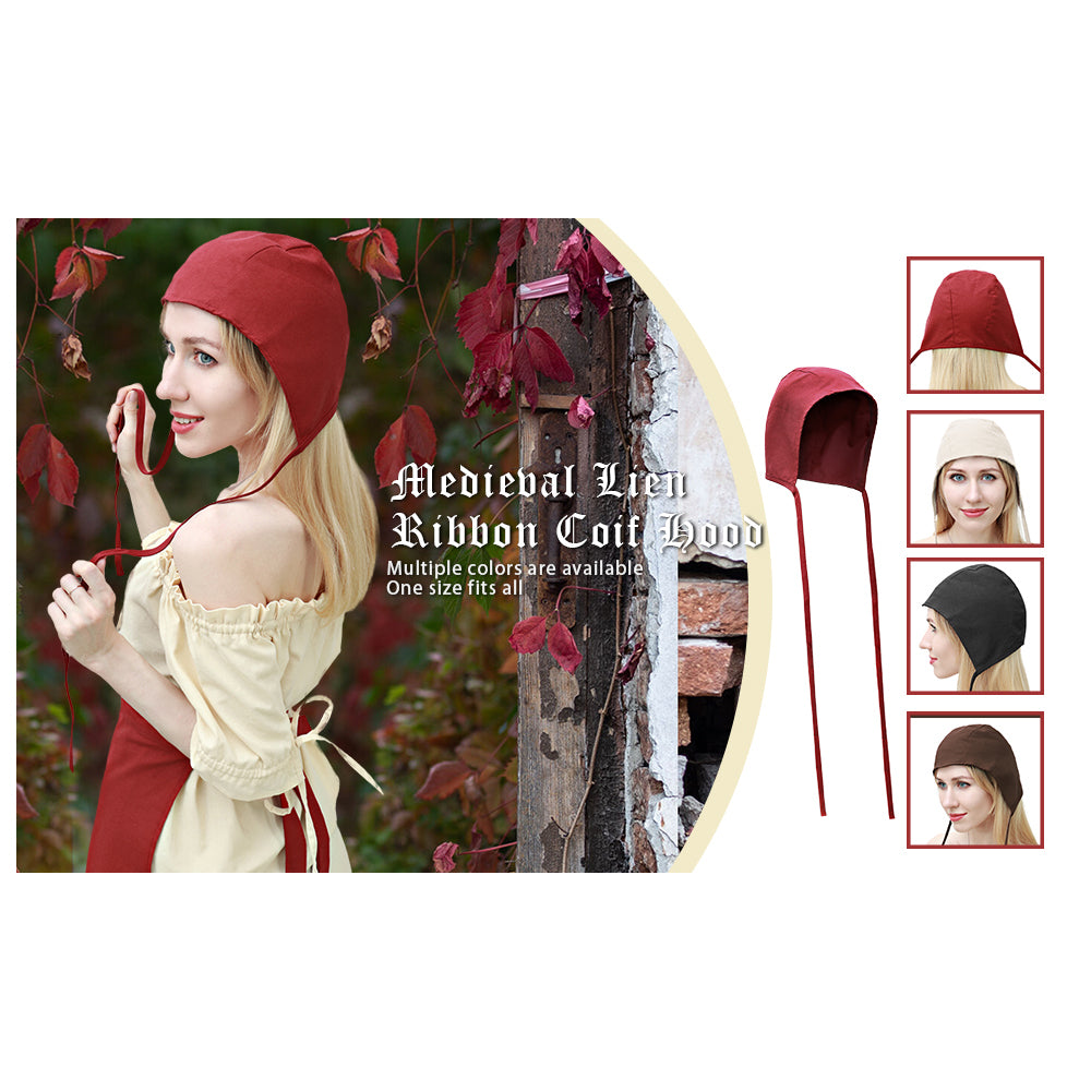 Medieval Coif Cap Women's Victorian Peasant Amish Hat 