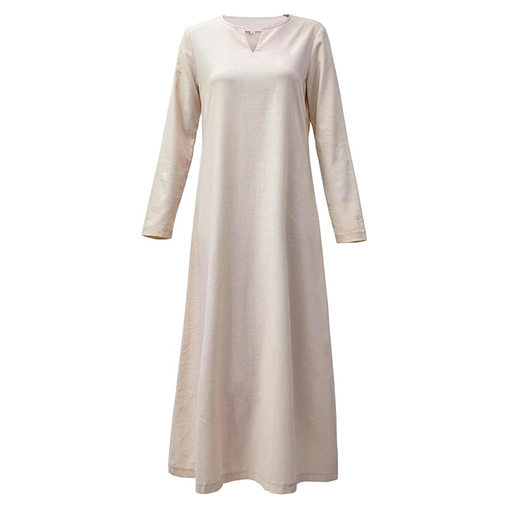 Women's Medieval Underdress Linen Tunic Dress Peasant Dress Cosplay Costumes