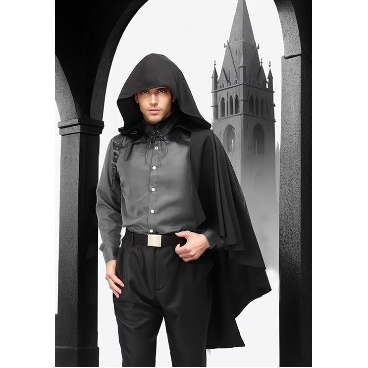 Medieval Steampunk Shawl Hooded Cape