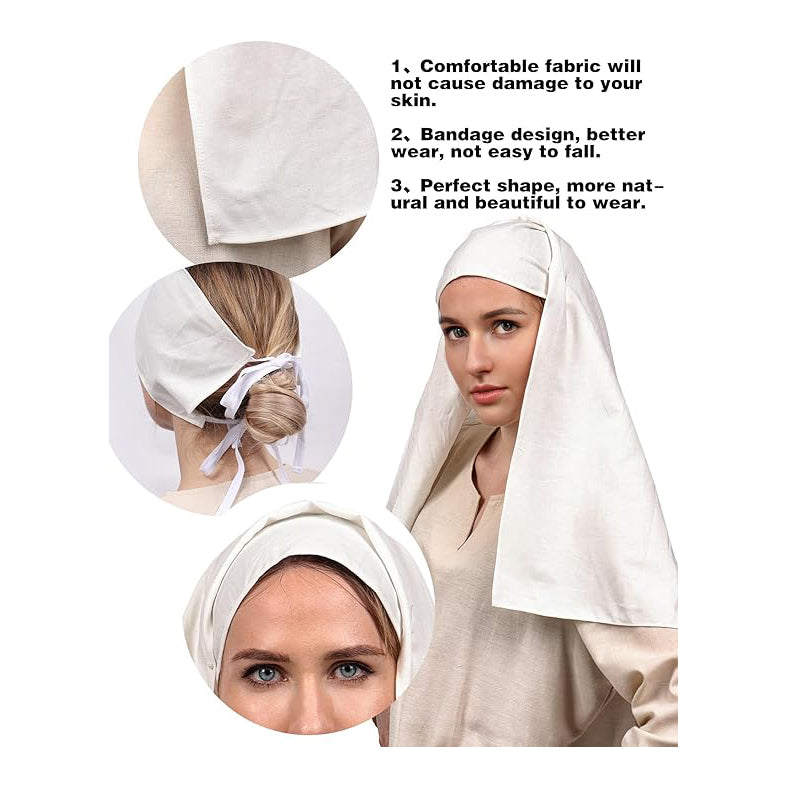 Medieval Women White Headscarf